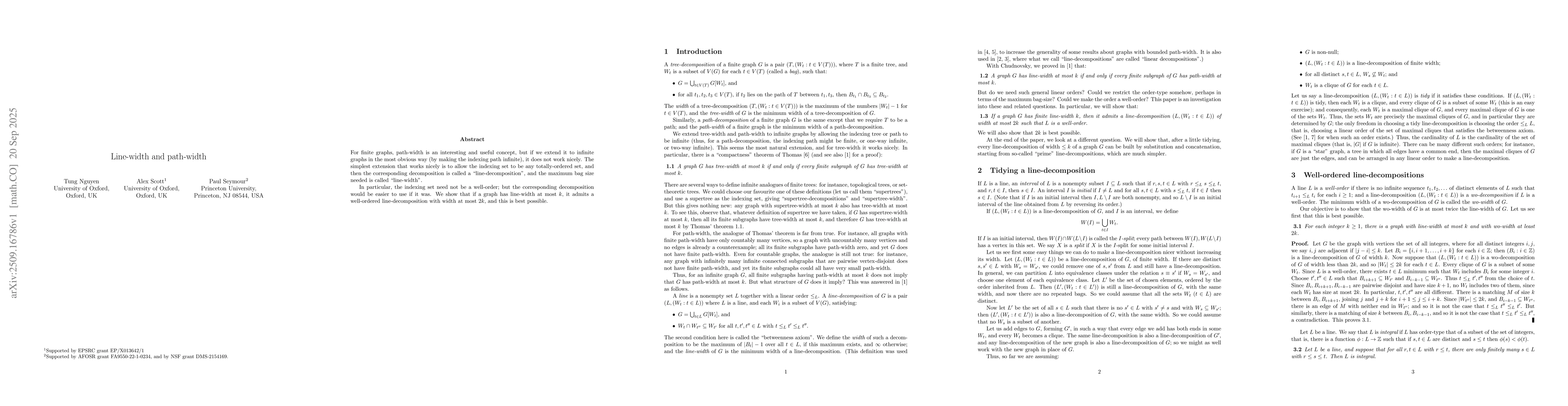 Thumbnail for Line-width and path-width