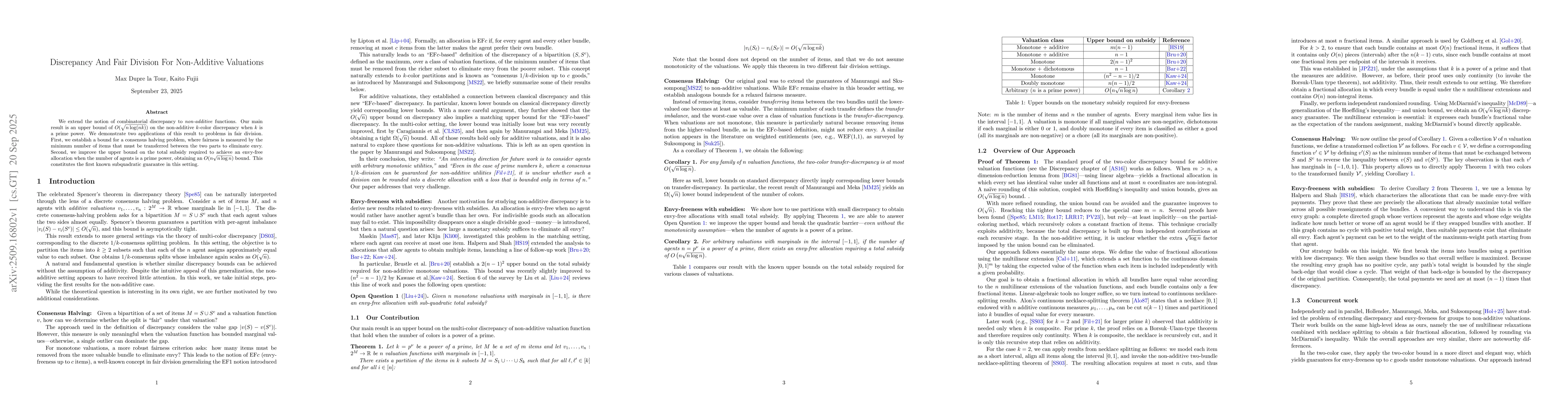 Thumbnail for Discrepancy And Fair Division For Non-Additive Valuations