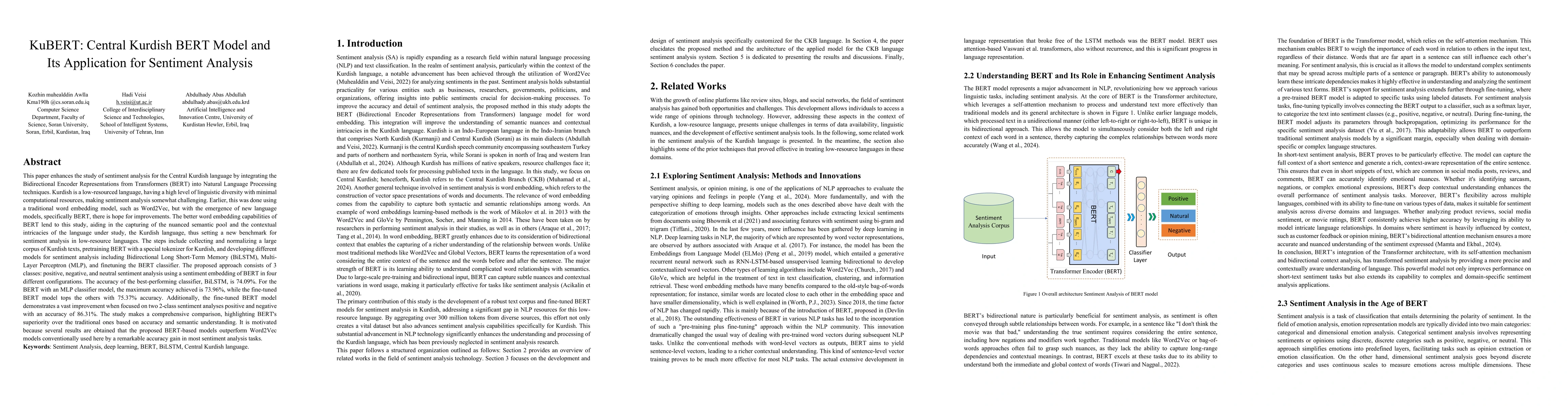 Thumbnail for KuBERT: Central Kurdish BERT Model and Its Application for Sentiment
  Analysis