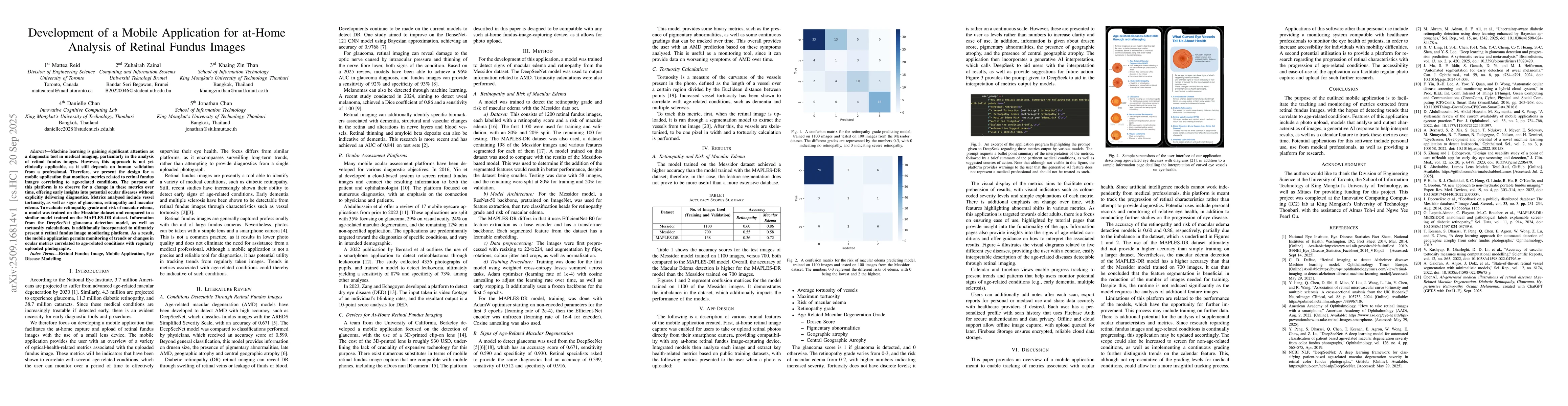 Thumbnail for Development of a Mobile Application for at-Home Analysis of Retinal
  Fundus Images