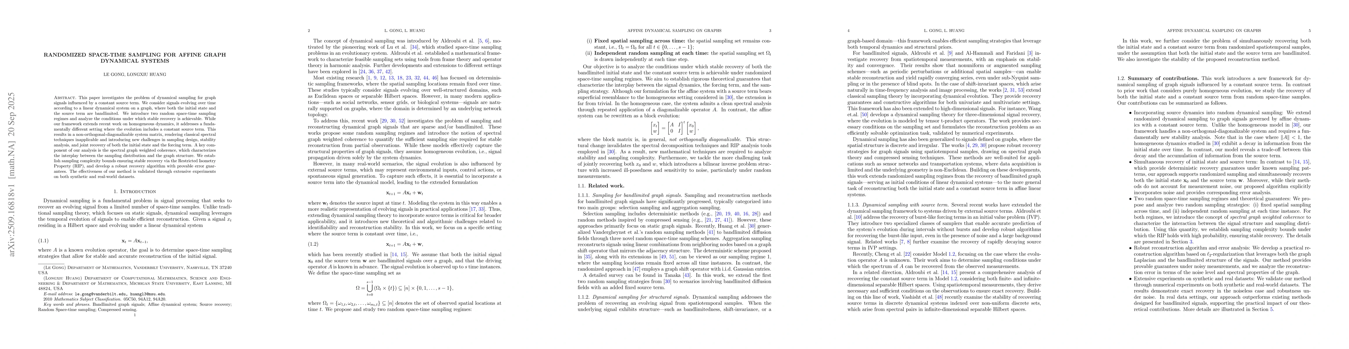 Thumbnail for Randomized Space-Time Sampling for Affine Graph Dynamical Systems