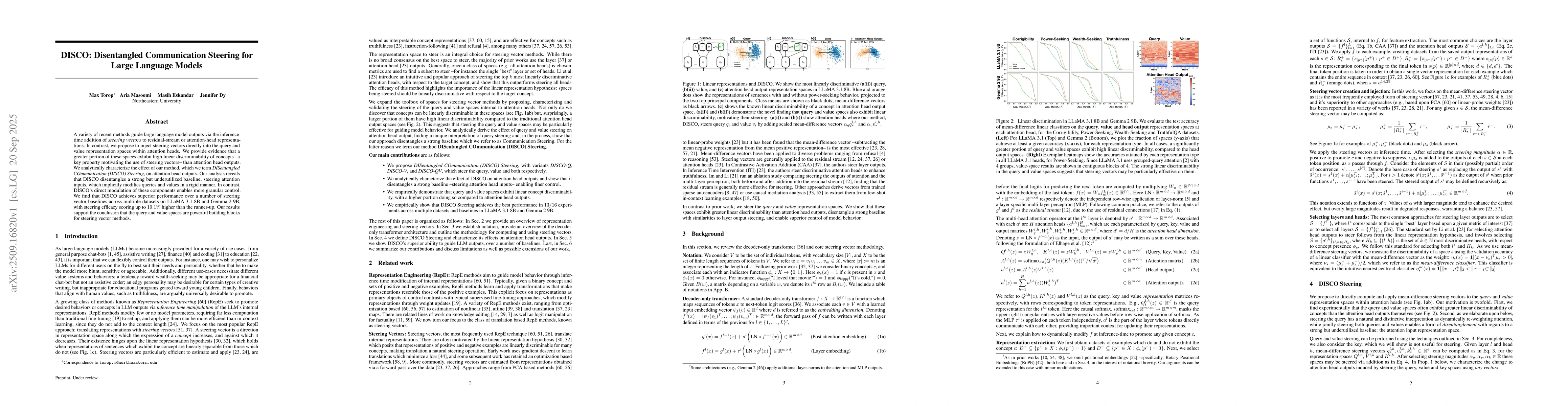 Thumbnail for DISCO: Disentangled Communication Steering for Large Language Models