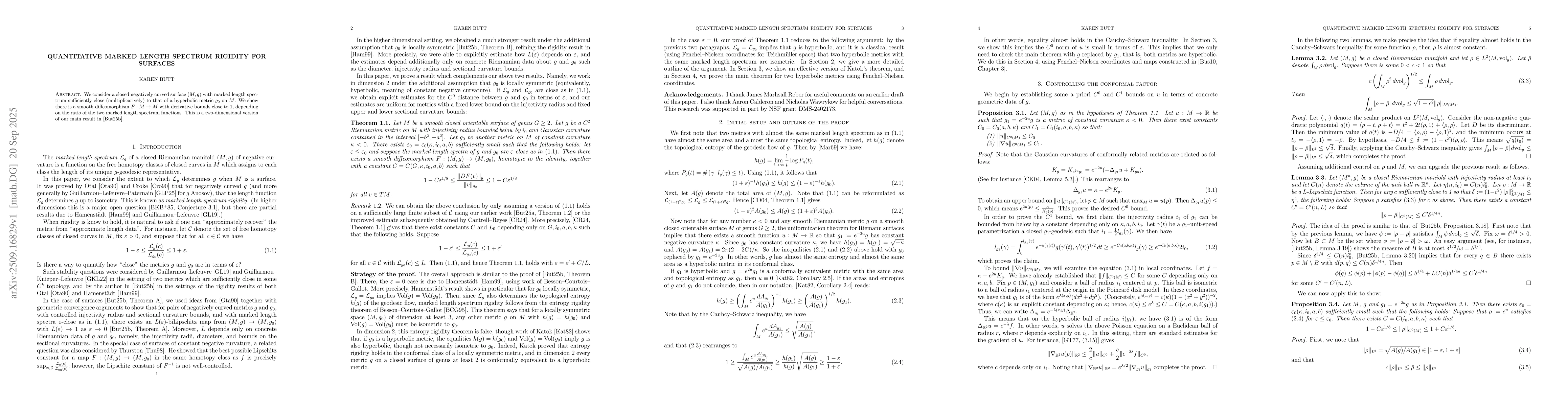 Thumbnail for Quantitative marked length spectrum rigidity for surfaces