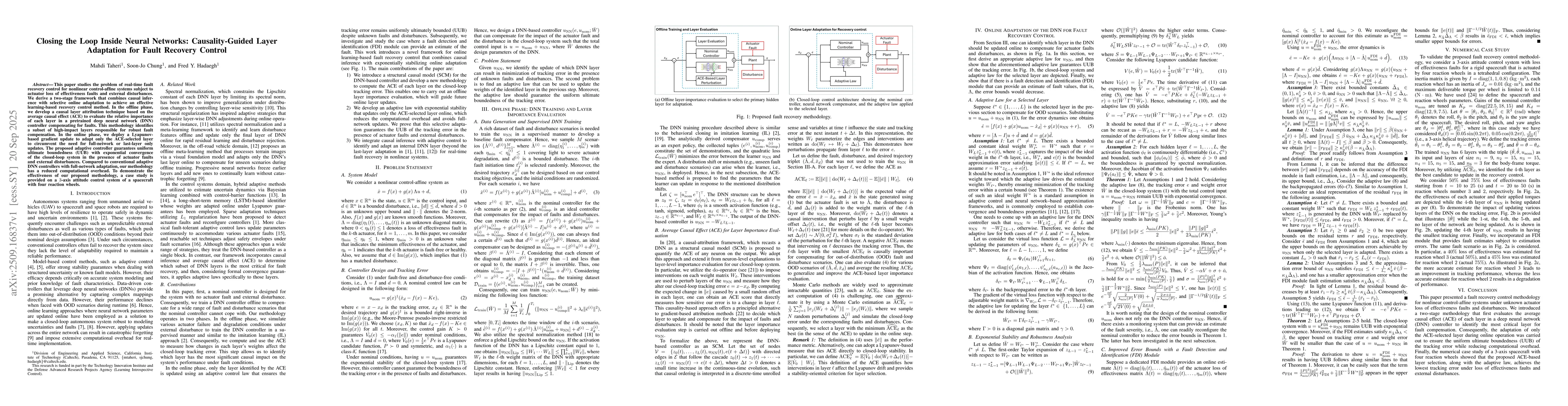 Thumbnail for Closing the Loop Inside Neural Networks: Causality-Guided Layer
  Adaptation for Fault Recovery Control