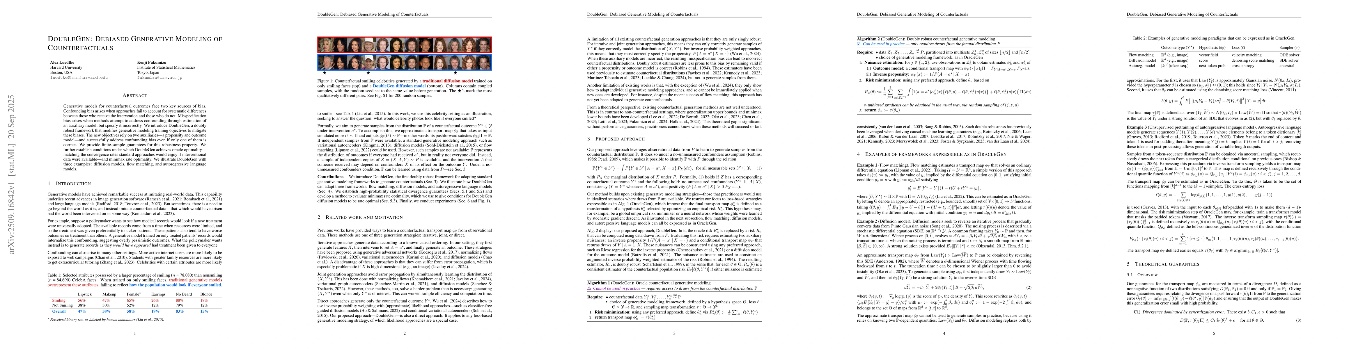Thumbnail for DoubleGen: Debiased Generative Modeling of Counterfactuals