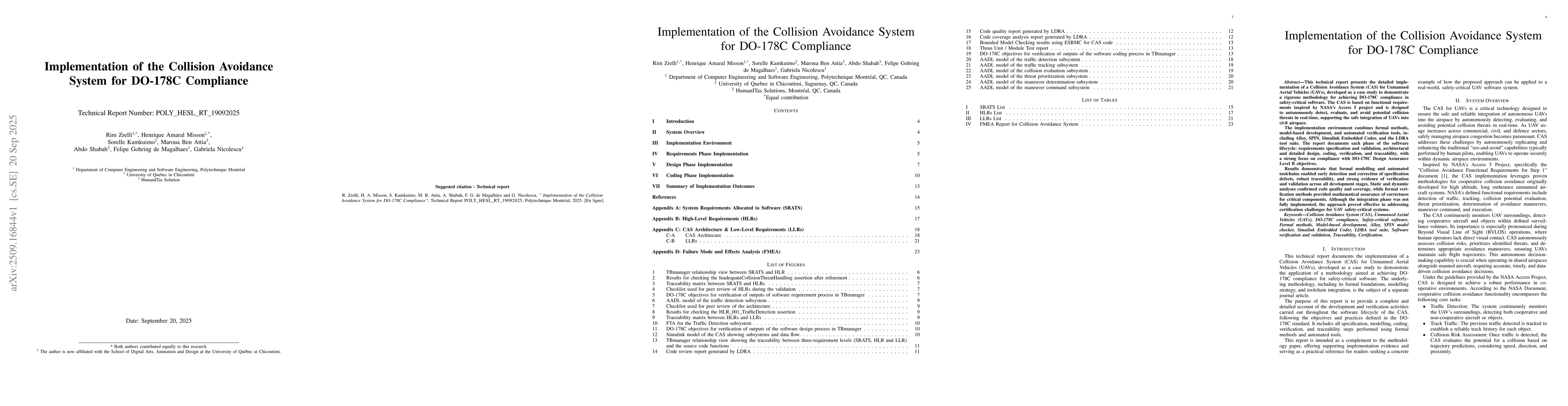 Thumbnail for Implementation of the Collision Avoidance System for DO-178C Compliance