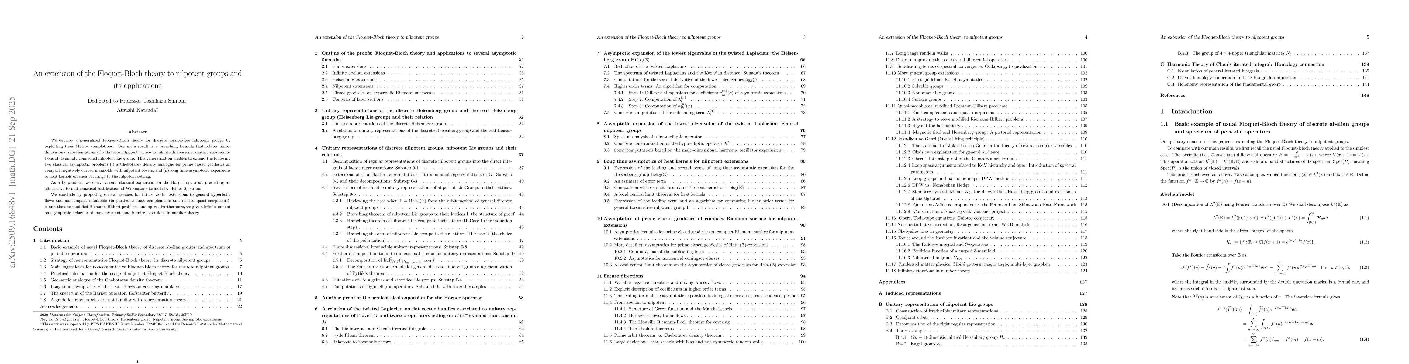 Thumbnail for An extension of the Floquet-Bloch theory to nilpotent groups and its
  applications