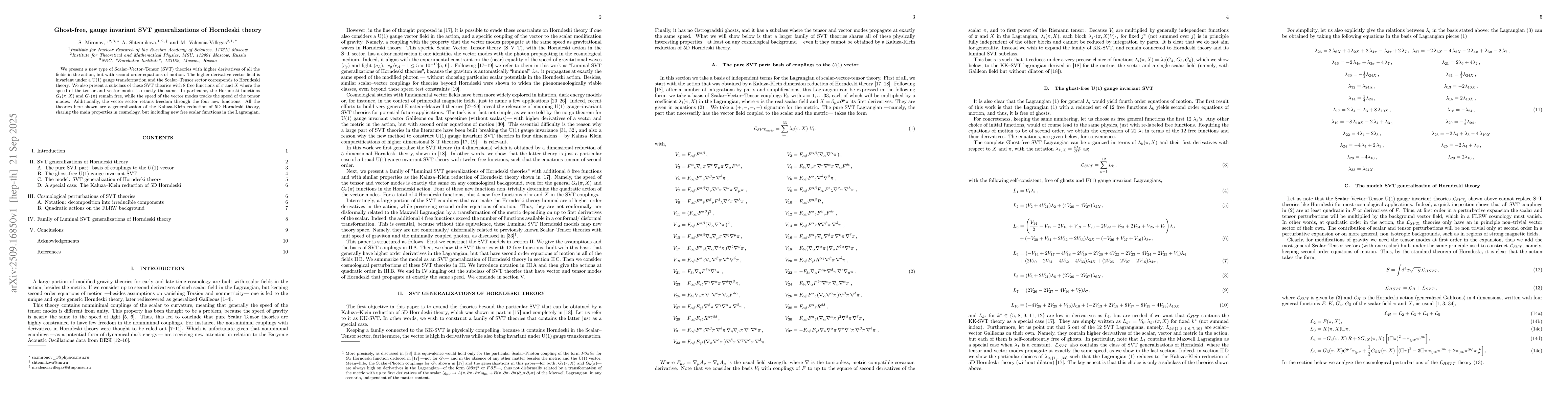 Thumbnail for Ghost-free, gauge invariant SVT generalizations of Horndeski theory