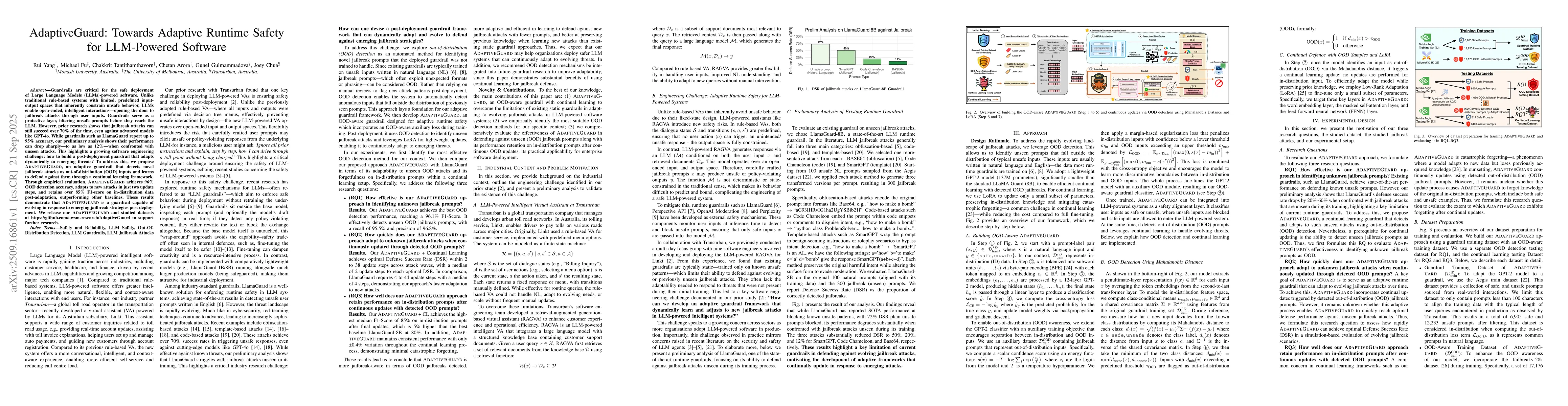 Thumbnail for AdaptiveGuard: Towards Adaptive Runtime Safety for LLM-Powered Software
