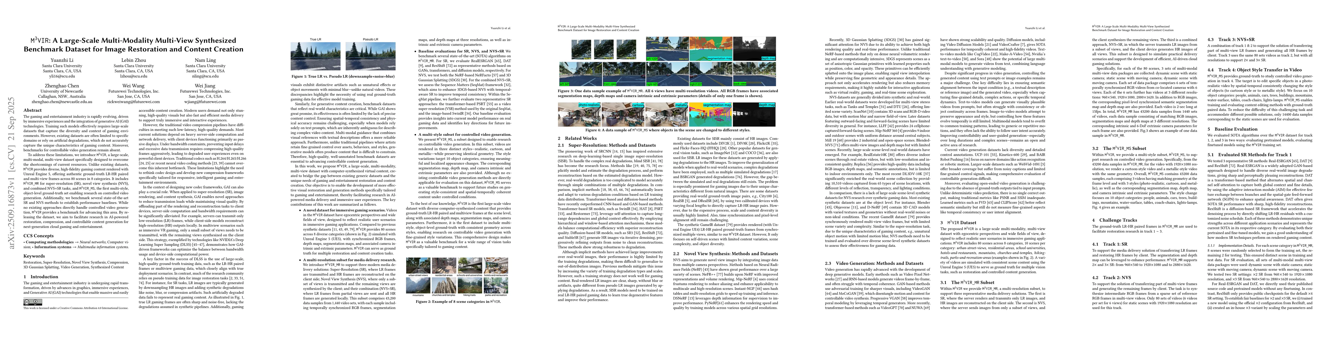 Thumbnail for $\mathtt{M^3VIR}$: A Large-Scale Multi-Modality Multi-View Synthesized
  Benchmark Dataset for Image Restoration and Content Creation