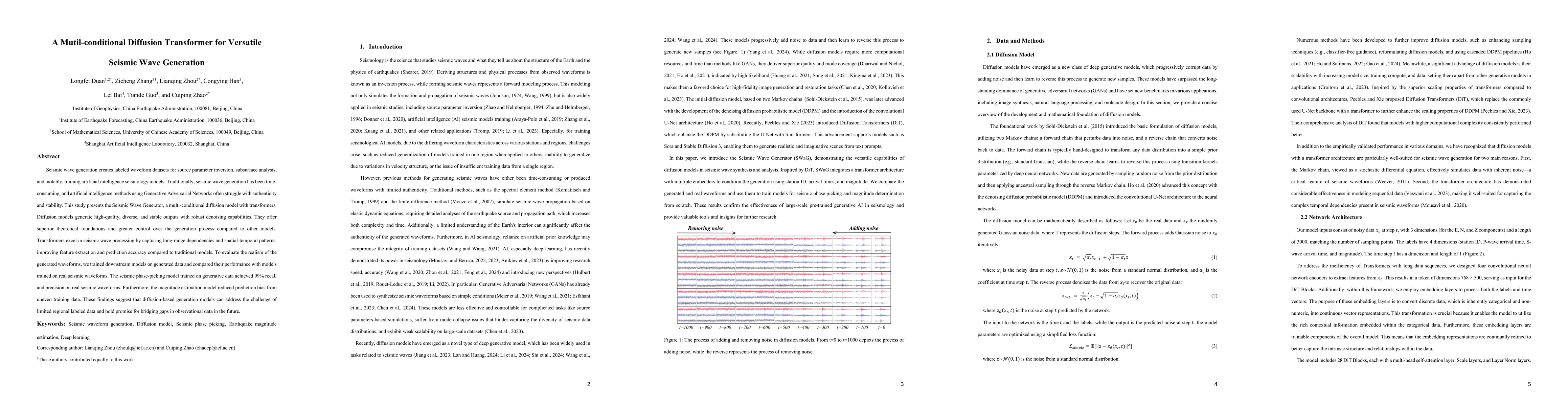 Thumbnail for A Mutil-conditional Diffusion Transformer for Versatile Seismic Wave
  Generation