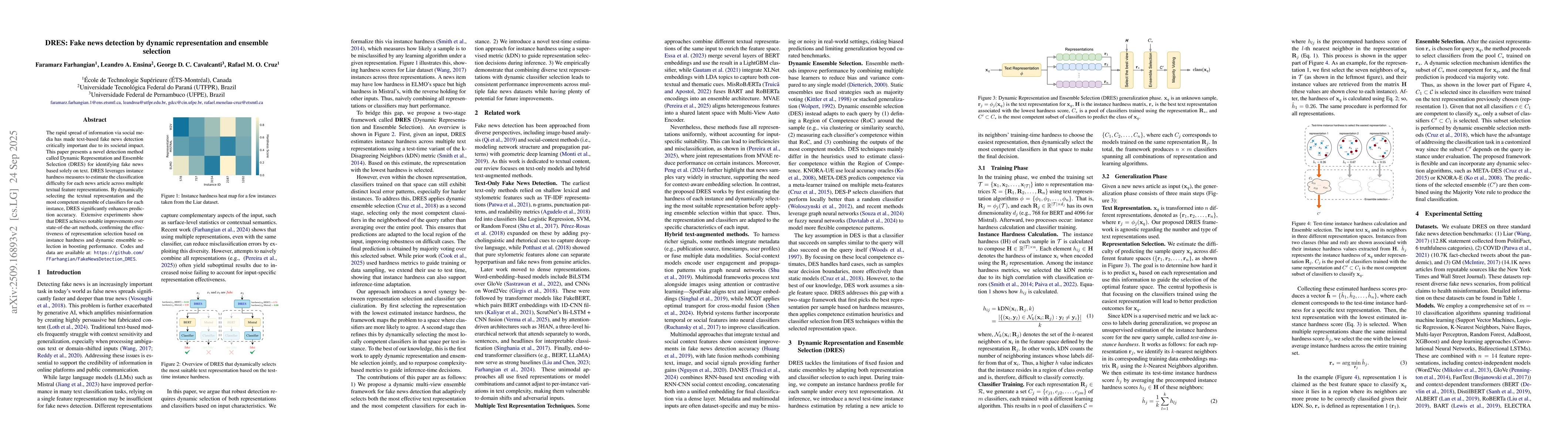 Thumbnail for DRES: Fake news detection by dynamic representation and ensemble
  selection