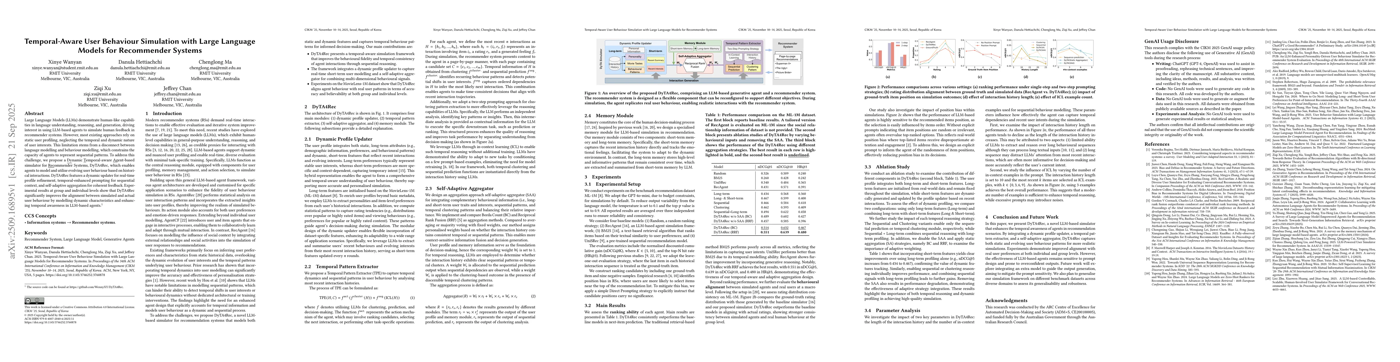 Thumbnail for Temporal-Aware User Behaviour Simulation with Large Language Models for
  Recommender Systems