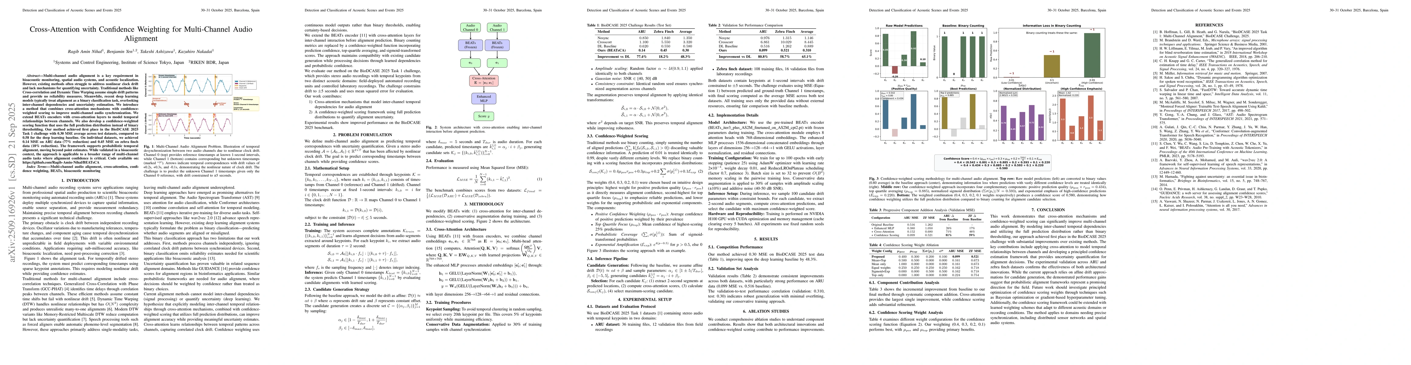 Thumbnail for Cross-Attention with Confidence Weighting for Multi-Channel Audio
  Alignment