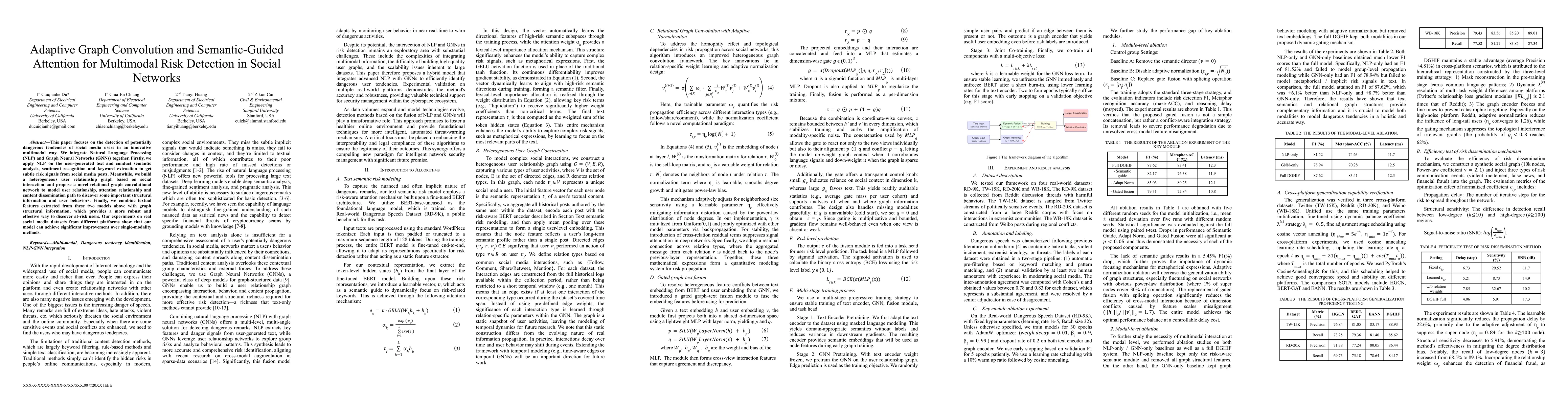 Thumbnail for Adaptive Graph Convolution and Semantic-Guided Attention for Multimodal
  Risk Detection in Social Networks