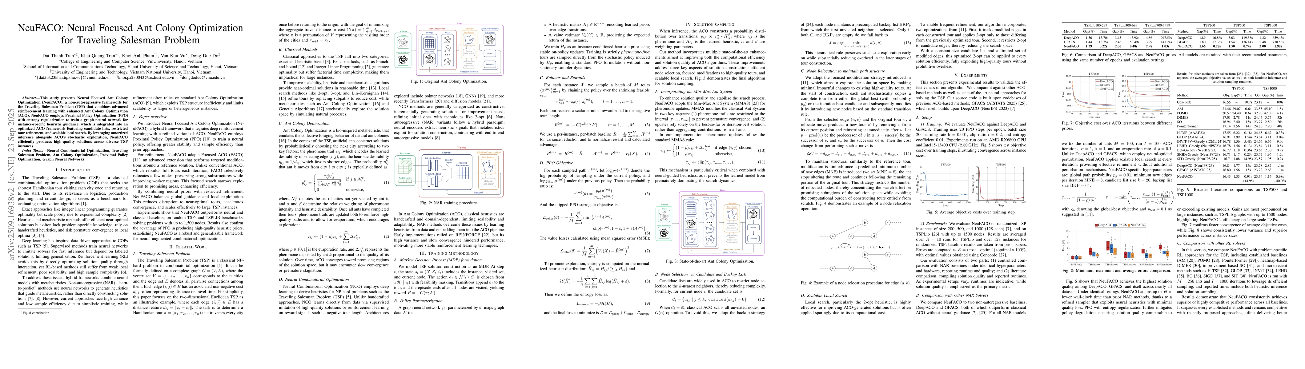 Thumbnail for NeuFACO: Neural Focused Ant Colony Optimization for Traveling Salesman
  Problem