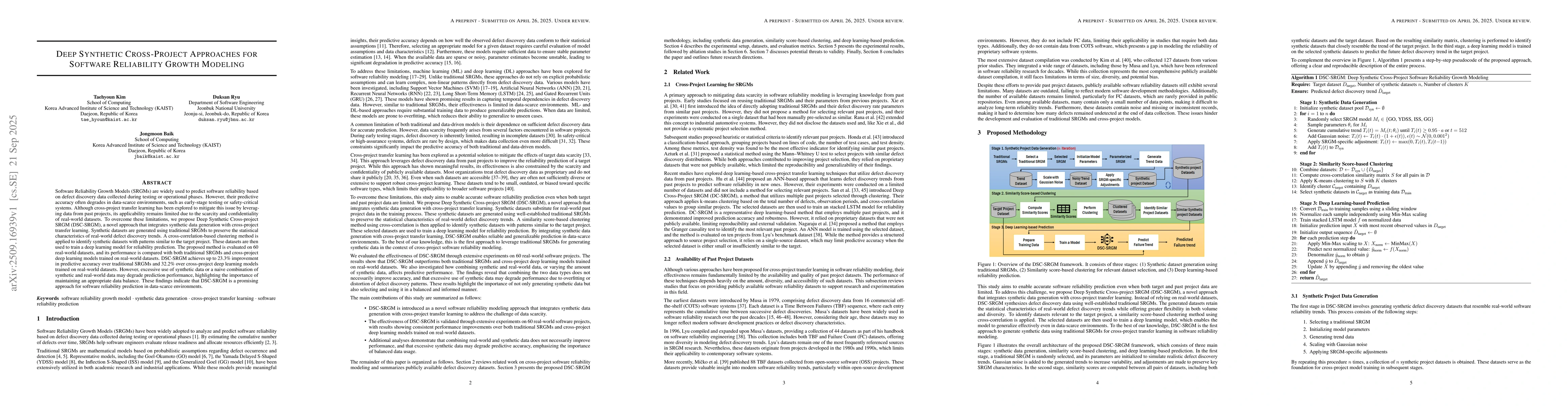 Thumbnail for Deep Synthetic Cross-Project Approaches for Software Reliability Growth
  Modeling