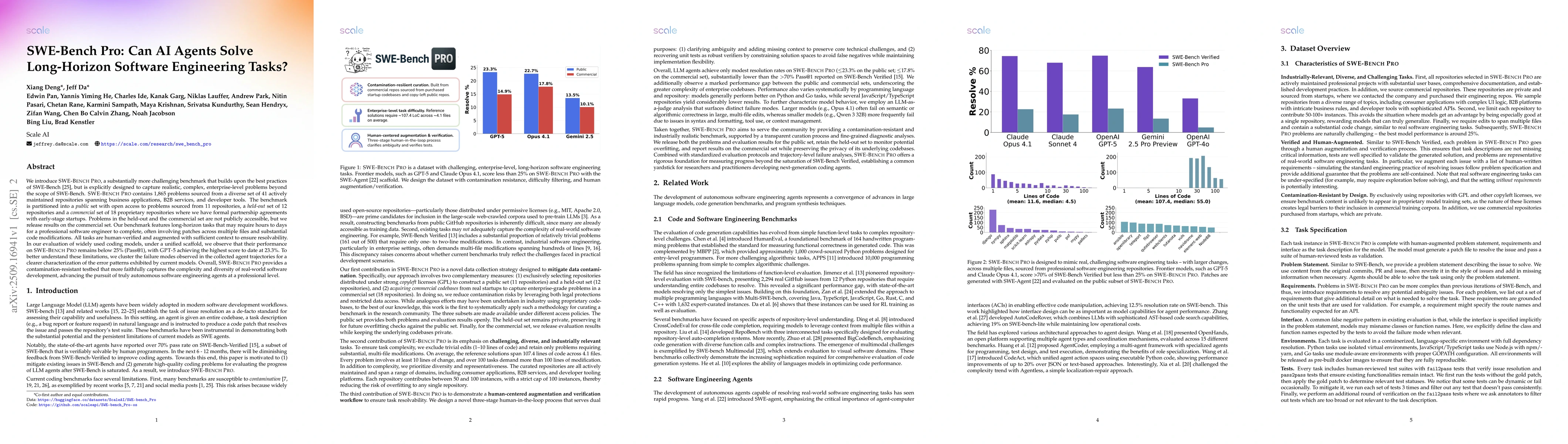 Thumbnail for SWE-Bench Pro: Can AI Agents Solve Long-Horizon Software Engineering
  Tasks?