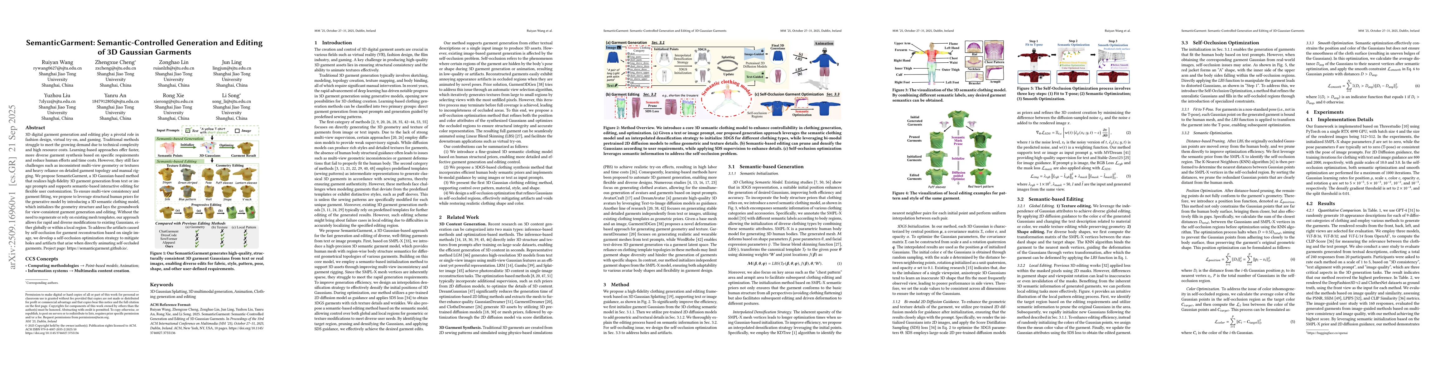 Thumbnail for SemanticGarment: Semantic-Controlled Generation and Editing of 3D
  Gaussian Garments