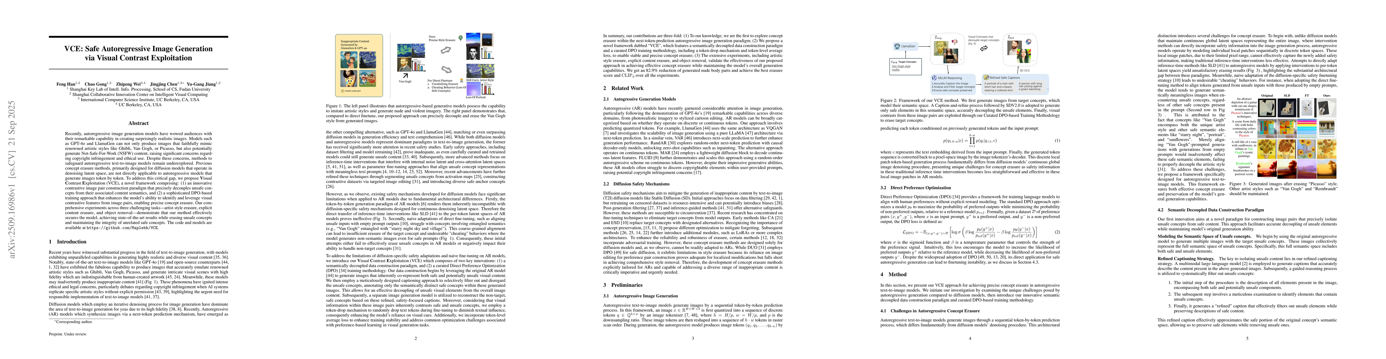 Thumbnail for VCE: Safe Autoregressive Image Generation via Visual Contrast
  Exploitation