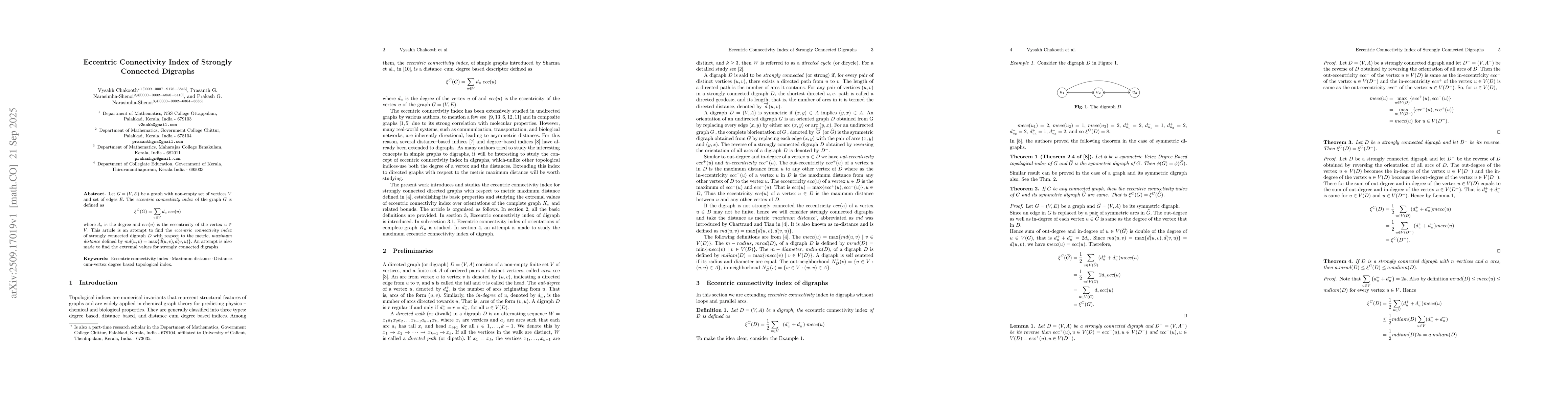 Thumbnail for Eccentric Connectivity Index of Strongly Connected Digraphs