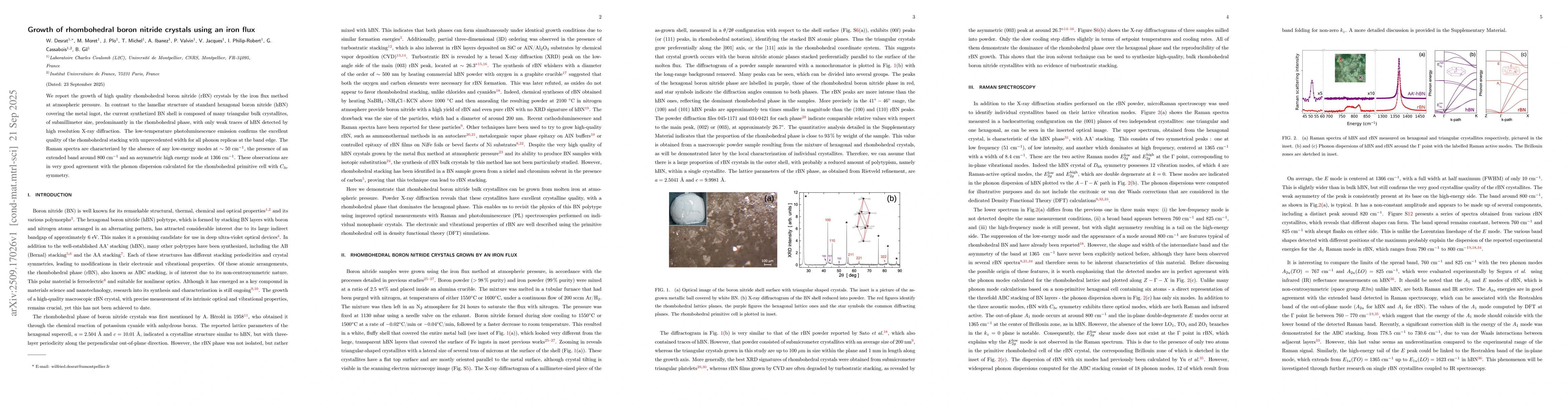 Thumbnail for Growth of rhombohedral boron nitride crystals using an iron flux