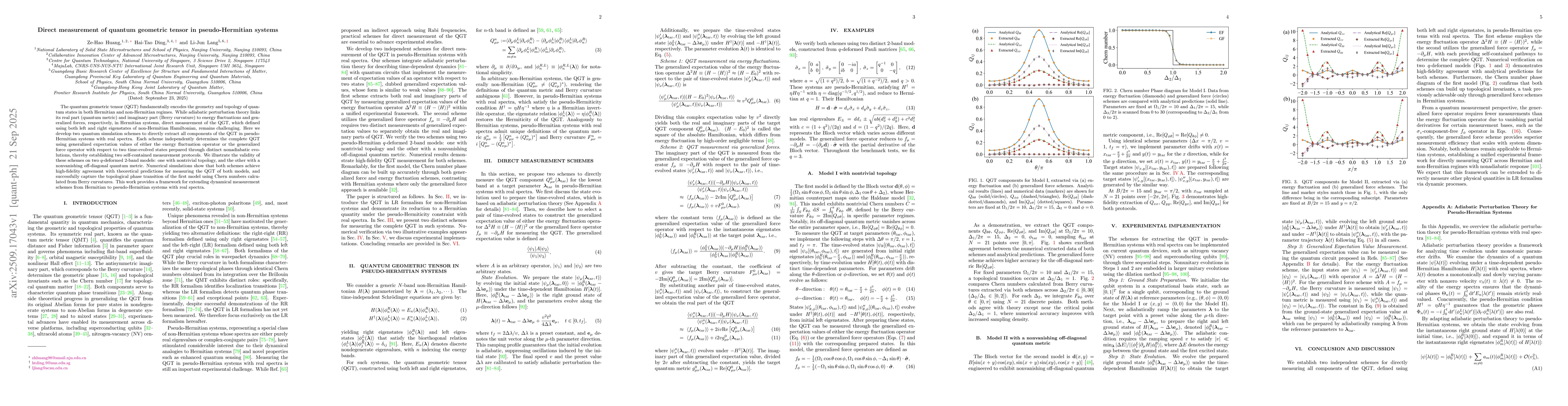 Thumbnail for Direct measurement of quantum geometric tensor in pseudo-Hermitian
  systems