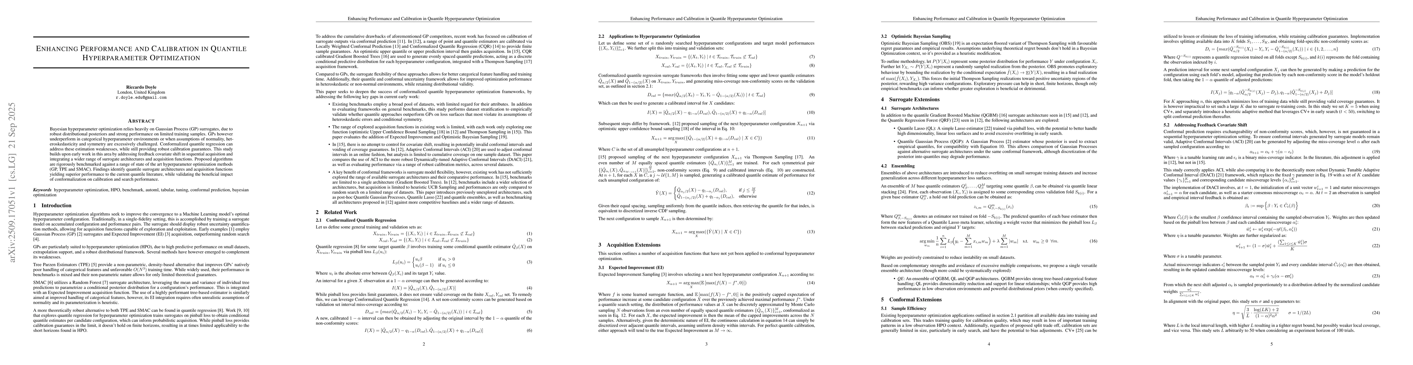 Thumbnail for Enhancing Performance and Calibration in Quantile Hyperparameter
  Optimization