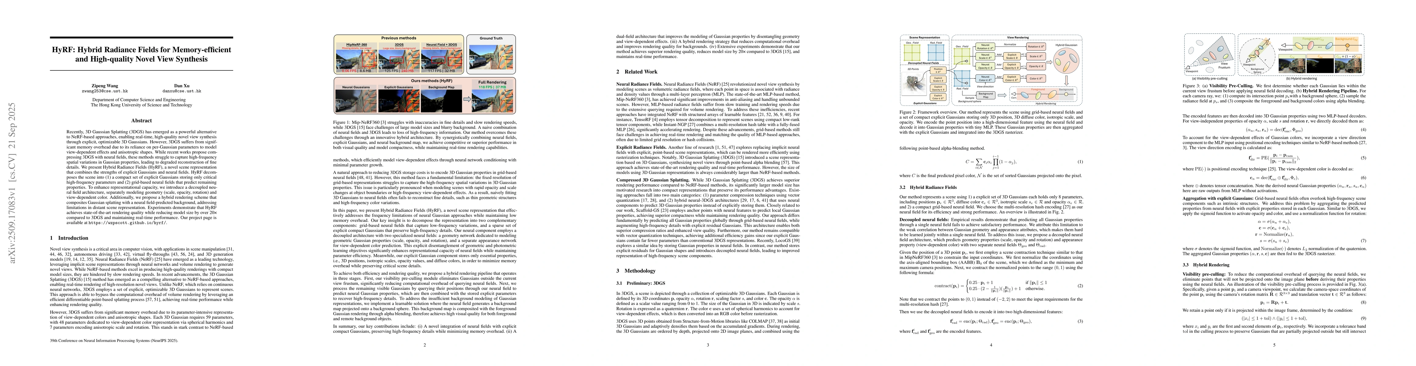 Thumbnail for HyRF: Hybrid Radiance Fields for Memory-efficient and High-quality Novel
  View Synthesis