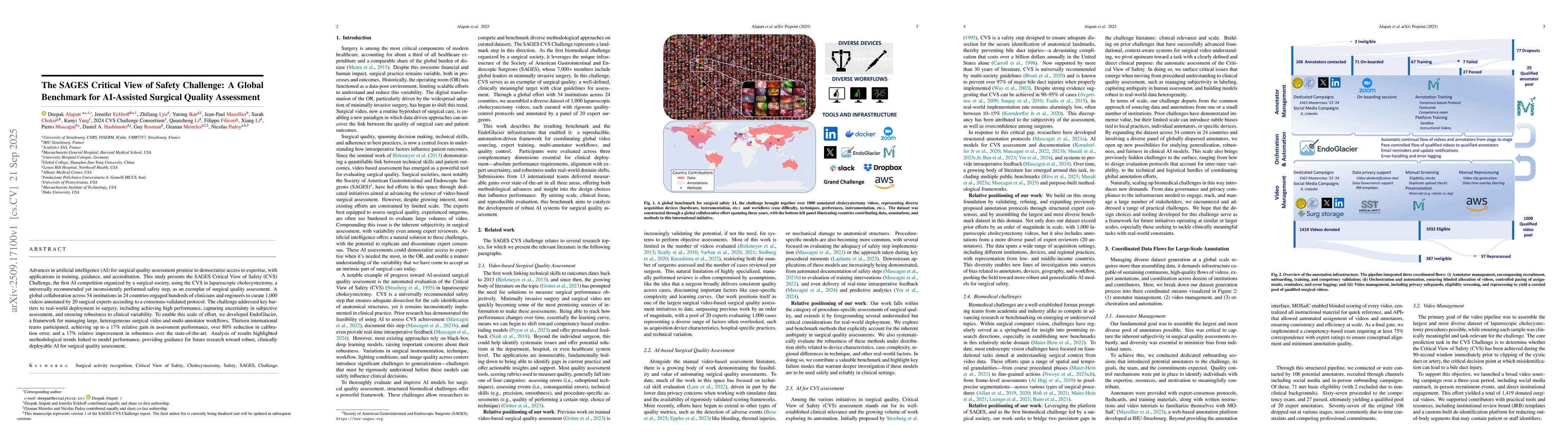 Thumbnail for The SAGES Critical View of Safety Challenge: A Global Benchmark for
  AI-Assisted Surgical Quality Assessment
