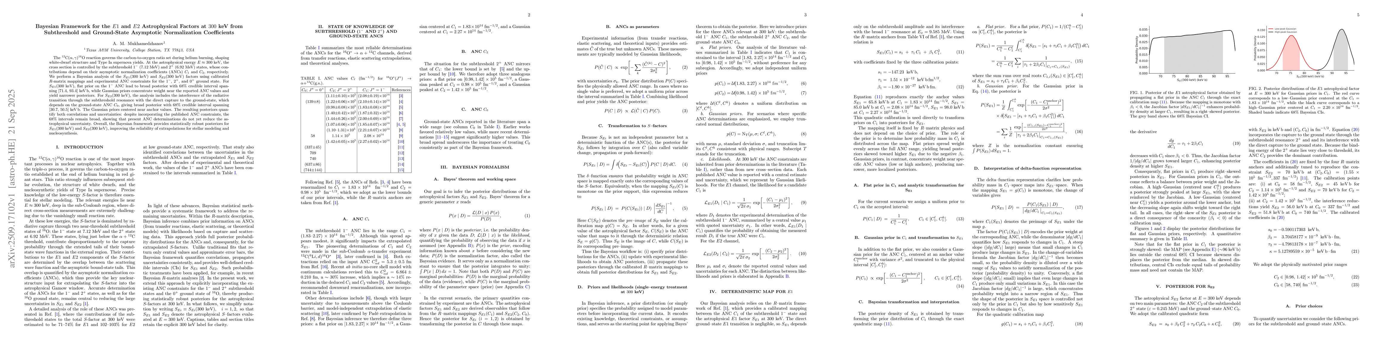 Thumbnail for Bayesian Framework for the E1 and E2 Astrophysical Factors at 300 keV
  from Subthreshold and Ground-State Asymptotic Normalization Coefficients