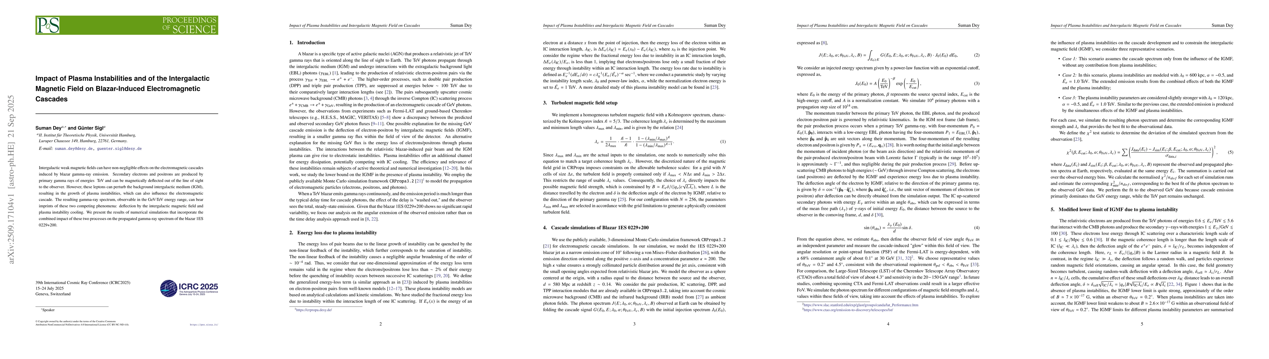 Thumbnail for Impact of Plasma Instabilities and of the Intergalactic Magnetic Field
  on Blazar-Induced Electromagnetic Cascades