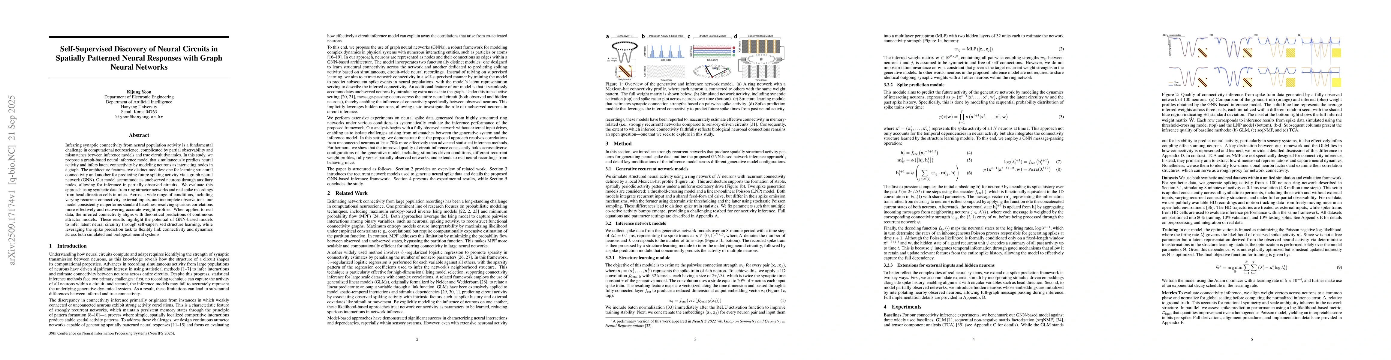 Thumbnail for Self-Supervised Discovery of Neural Circuits in Spatially Patterned
  Neural Responses with Graph Neural Networks