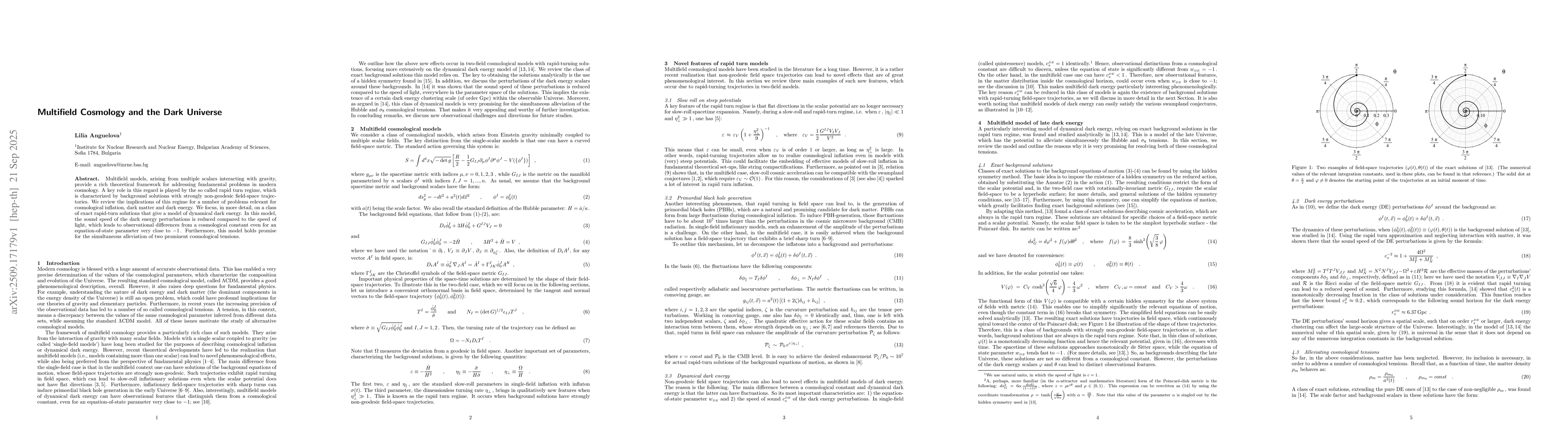 Thumbnail for Multifield Cosmology and the Dark Universe
