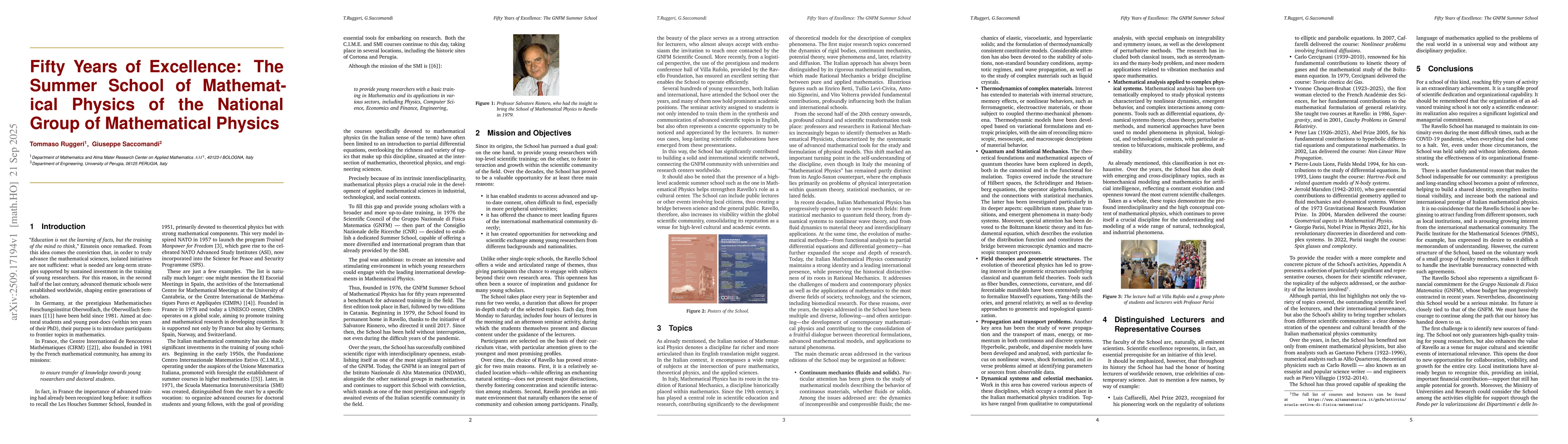 Thumbnail for Fifty Years of Excellence: The Summer School of Mathematical Physics of
  the National Group of Mathematical Physics