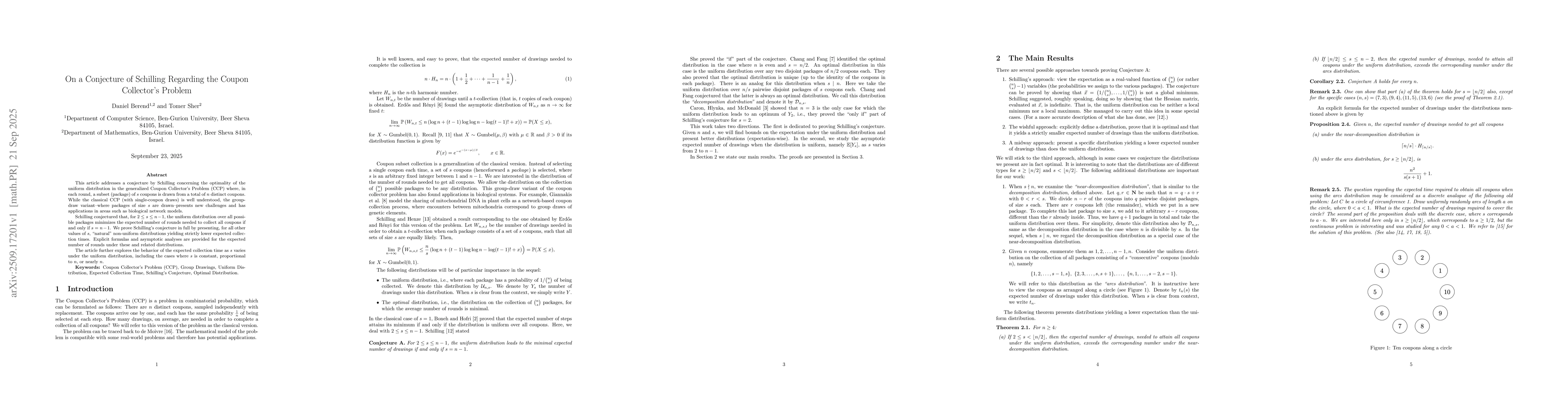 Thumbnail for On a Conjecture of Schilling Regarding the Coupon Collector's Problem