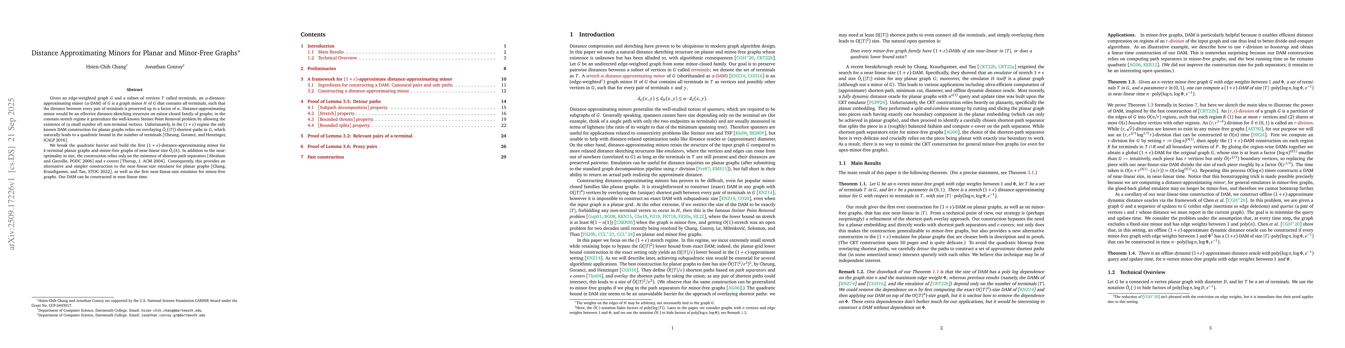 Thumbnail for Distance Approximating Minors for Planar and Minor-Free Graphs