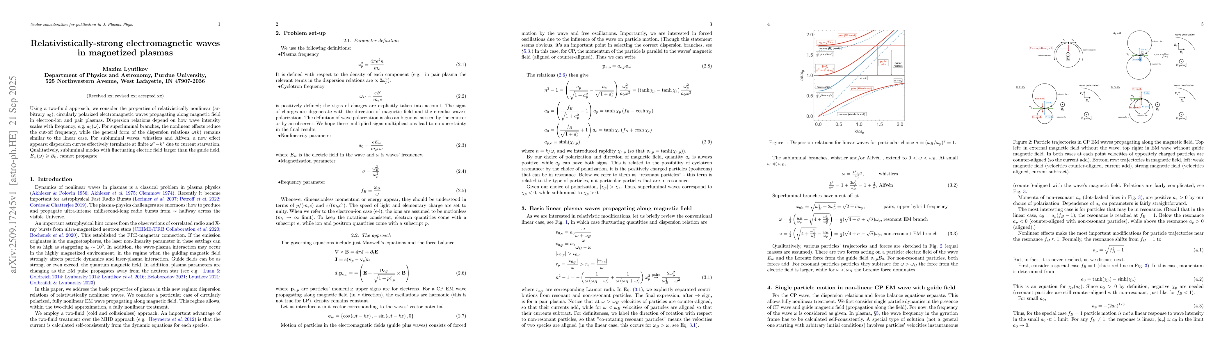 Thumbnail for Relativistically-strong electromagnetic waves in magnetized plasmas