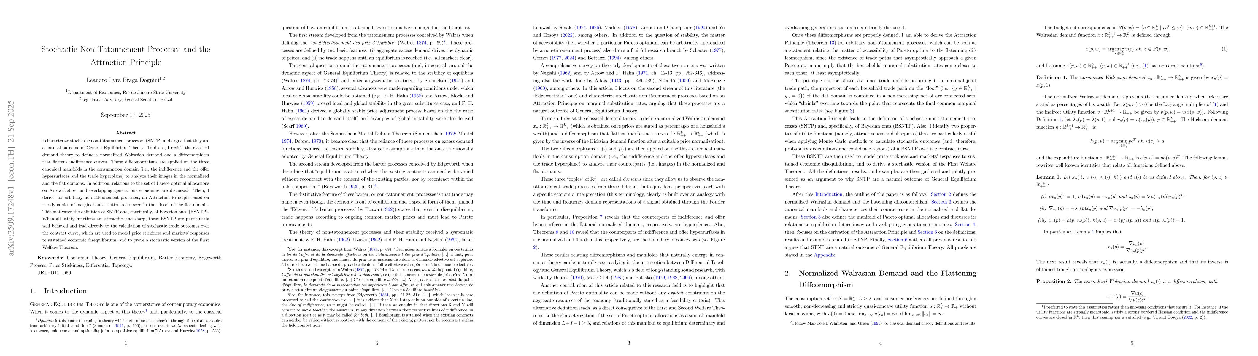 Thumbnail for Stochastic Non-Tâtonnement Processes and the Attraction Principle
