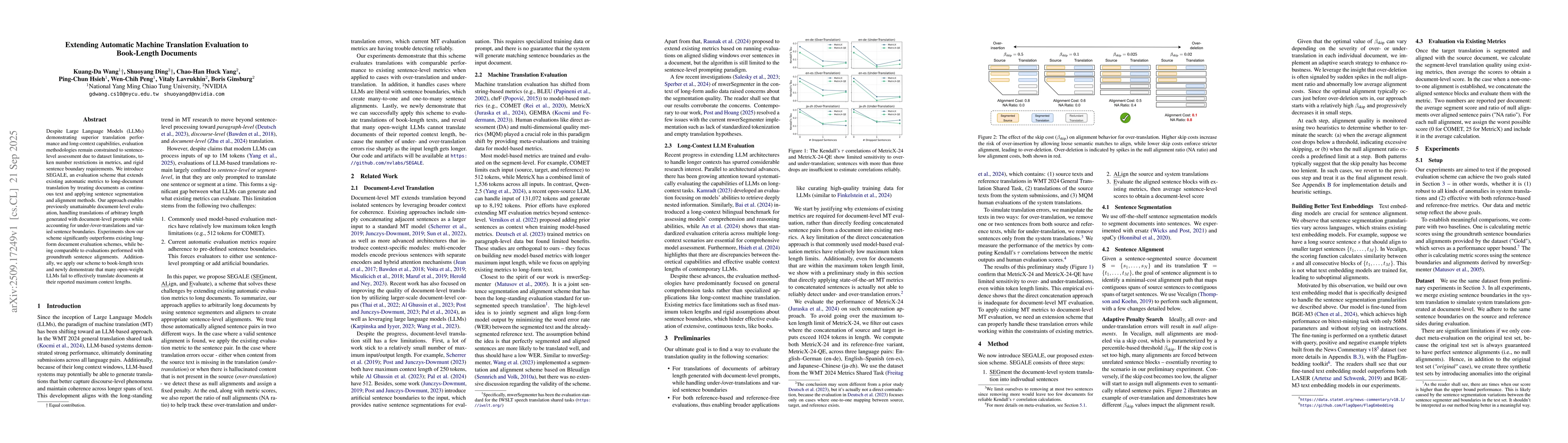 Thumbnail for Extending Automatic Machine Translation Evaluation to Book-Length
  Documents