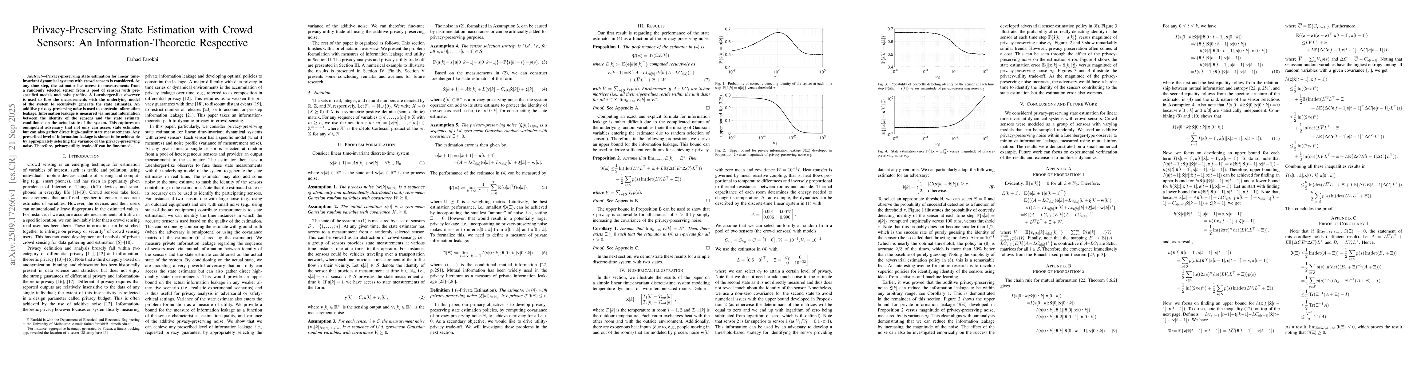 Thumbnail for Privacy-Preserving State Estimation with Crowd Sensors: An
  Information-Theoretic Respective