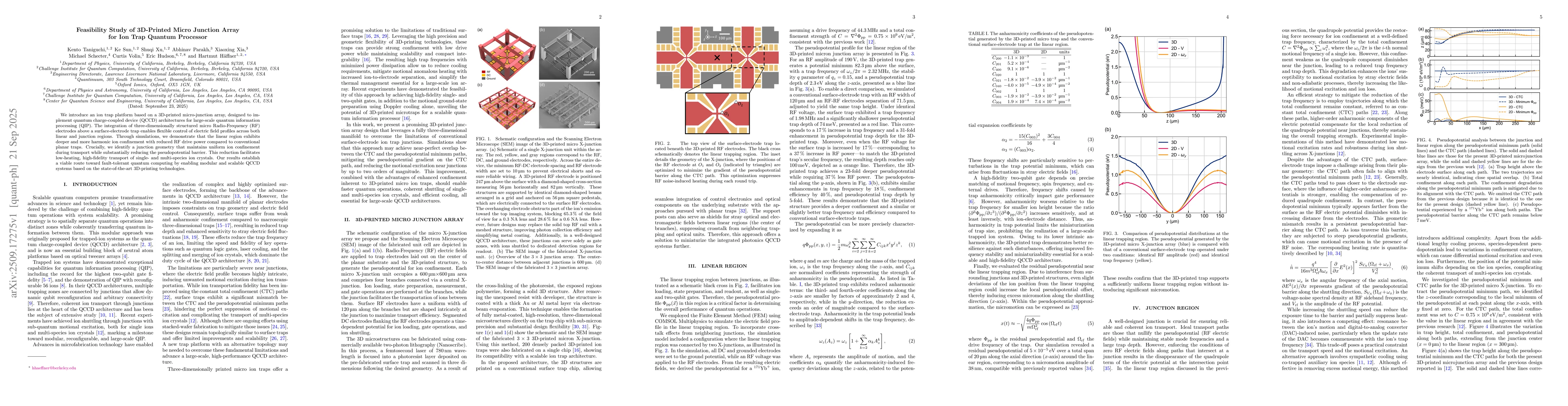 Thumbnail for Feasibility Study of 3D-Printed Micro Junction Array for Ion Trap
  Quantum Processor