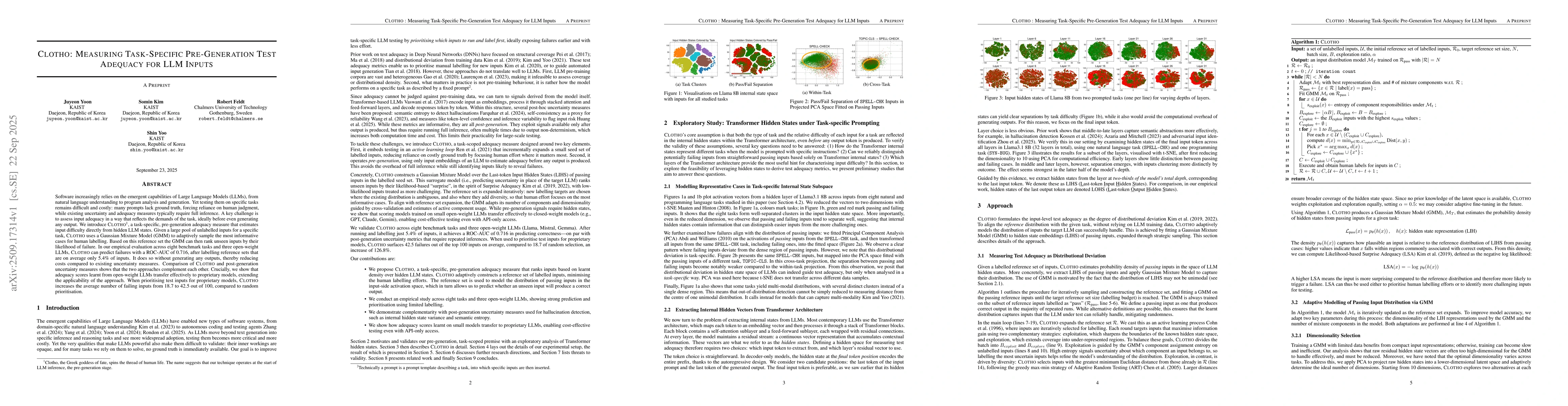 Thumbnail for Clotho: Measuring Task-Specific Pre-Generation Test Adequacy for LLM
  Inputs