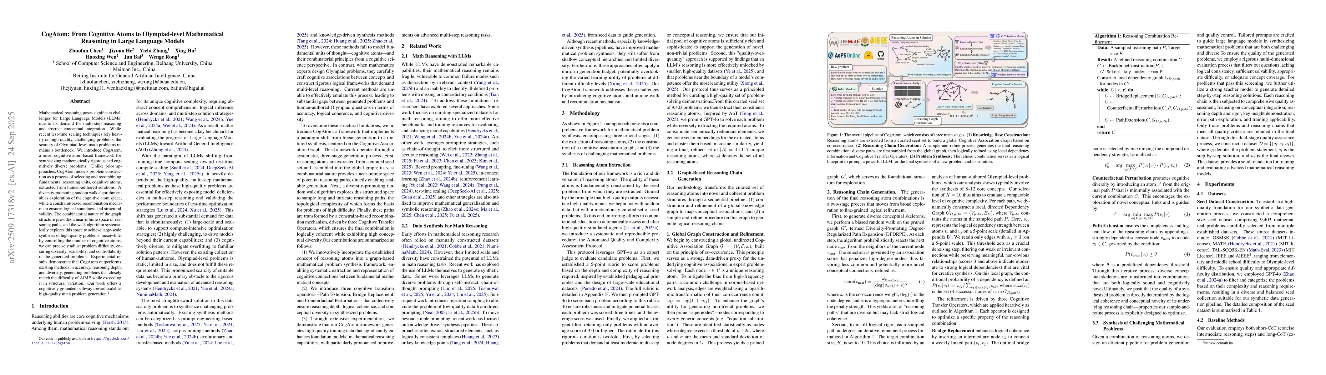 Thumbnail for CogAtom: From Cognitive Atoms to Olympiad-level Mathematical Reasoning
  in Large Language Models