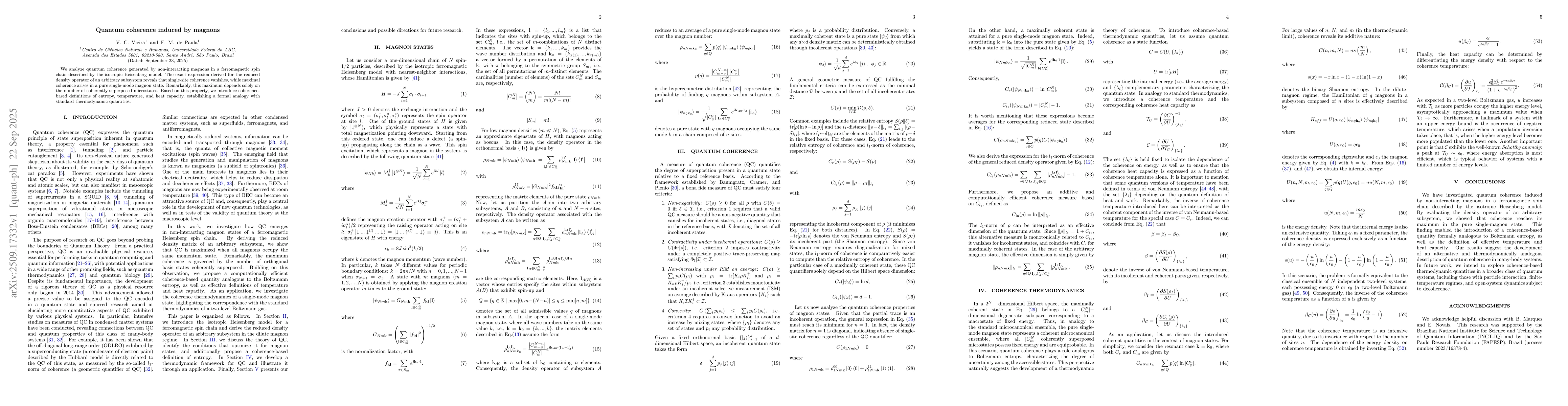 Thumbnail for Quantum coherence induced by magnons