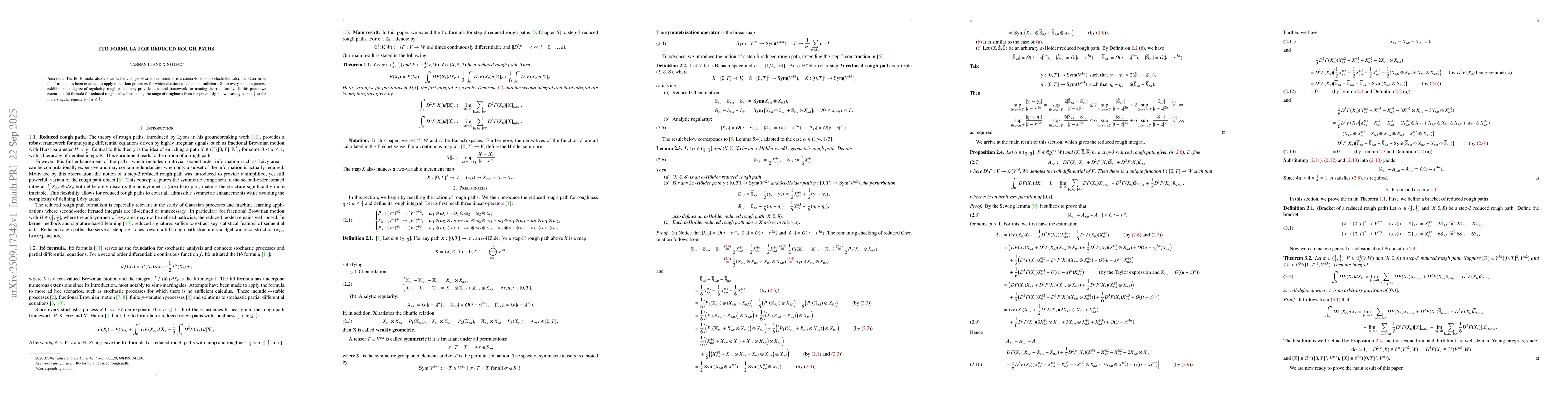 Thumbnail for Itô formula for reduced rough paths