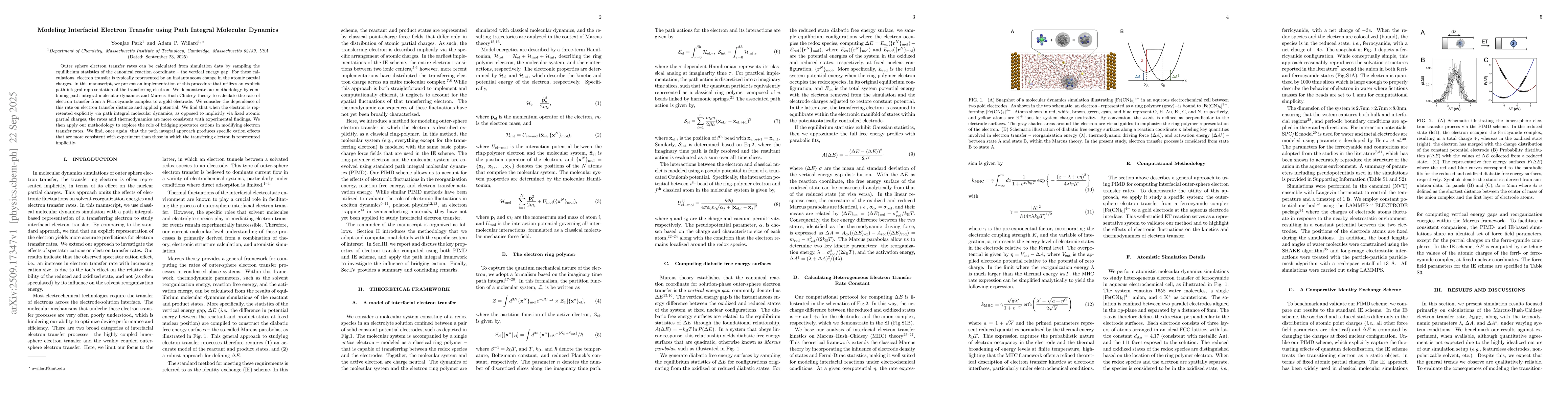 Thumbnail for Modeling Interfacial Electron Transfer using Path Integral Molecular
  Dynamics