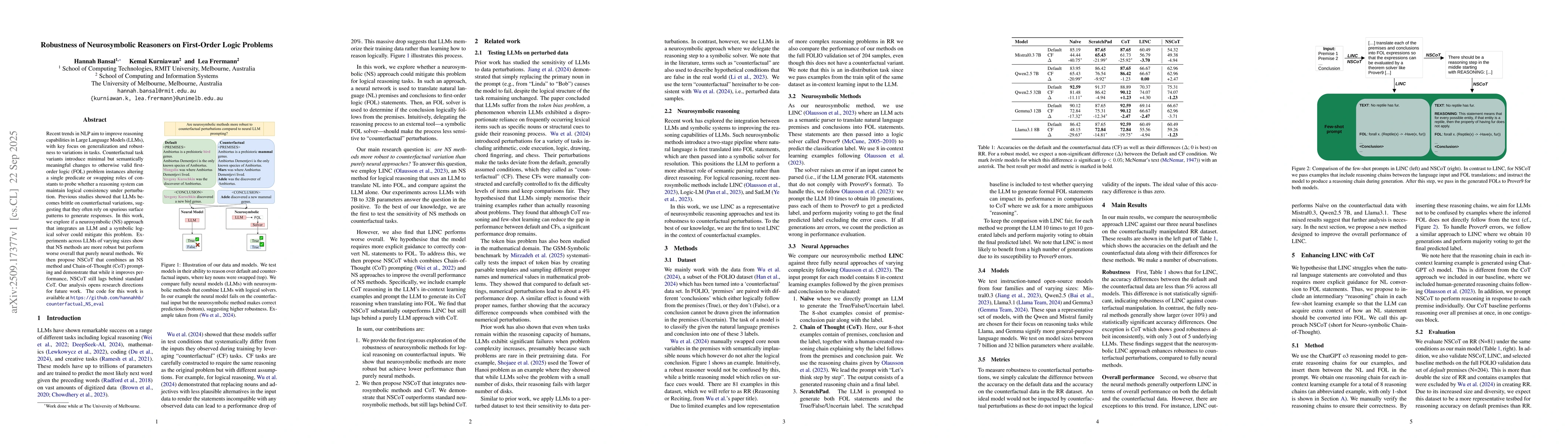 Thumbnail for Robustness of Neurosymbolic Reasoners on First-Order Logic Problems