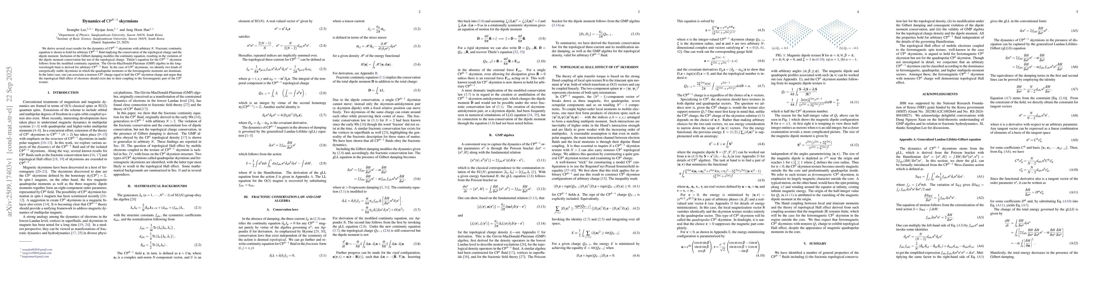 Thumbnail for Dynamics of $\mathrm{CP}^{N-1}$ skyrmions