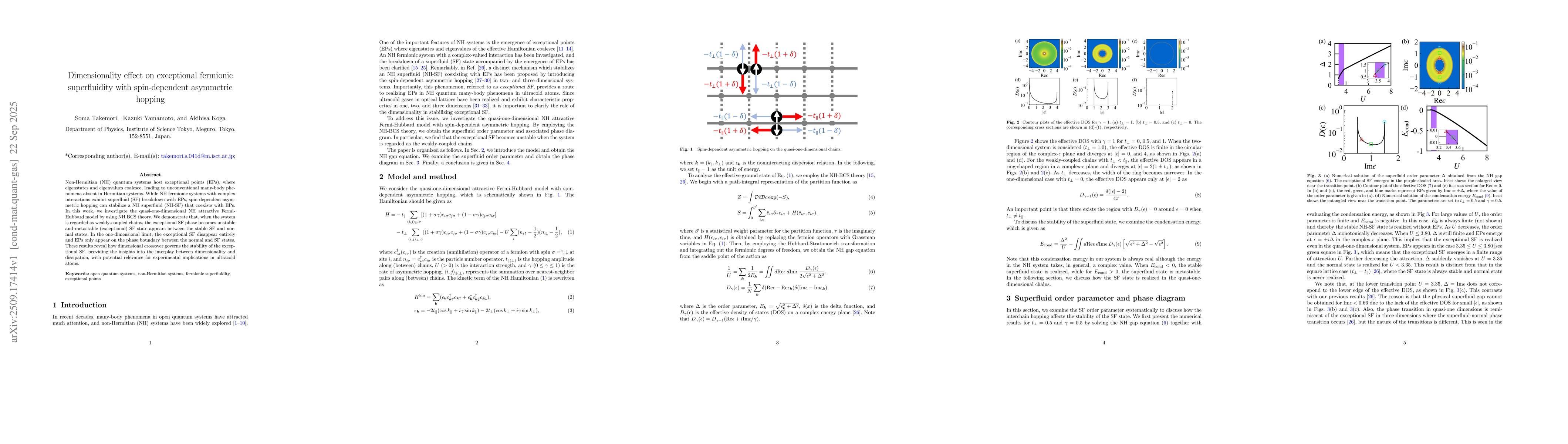 Thumbnail for Dimensionality effect on exceptional fermionic superfluidity with
  spin-dependent asymmetric hopping